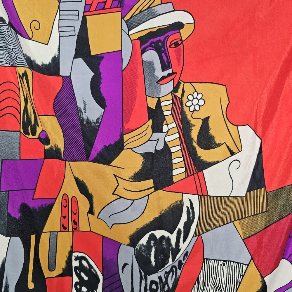 Vintage Picasso Square Scarf Abstract Cubism - Picture 5 of 7
